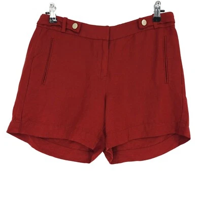 Pantalones Cortos Casa Blanca Mercado Negro Lino Ladrillo Rojo tiro medio para Mujer 4 Cortos Foto 1 de 4