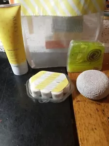 Mary Kay Coconut Lime Shower Gel bag with lemon parfait foot gel and soap and a - Picture 1 of 7