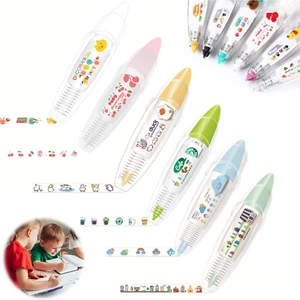 DIY Cartoon Press Type Decorative Pen, Ally-Pocket Tape Pen, Cute Animals Scrapb - Picture 1 of 12