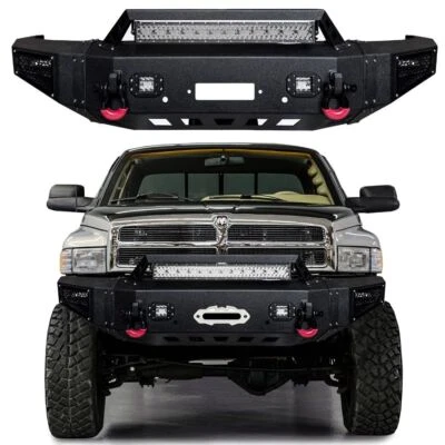 Vijay Fit 1994-2002 Dodge Ram 1500/2500/3500 Front Bumper with Lights and D-Ring Foto 1 de 4