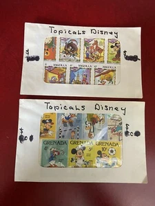 Vintage Grenada Sports & Anguilla Christmas DISNEY Tropicals STAMP SET Retro - Picture 1 of 2
