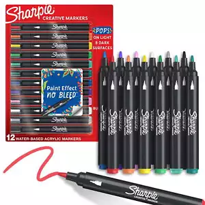 Sharpie Creative Markers, Water-Based Acrylic Markers, Bullet Tip,12 Count - Picture 1 of 8