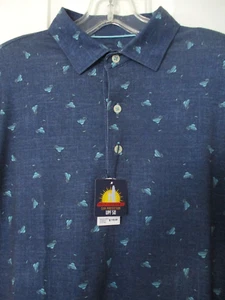 johnnie-O Mens S/S "Bermuda Dunes" C.C. (CA) Blue Stretch Golf Polo Shirt NWT- M - Picture 1 of 5