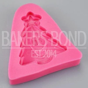 Happy Christmas Tree With Smiling Face & Star Chocolate Silicone Mould Baking - Picture 1 of 1
