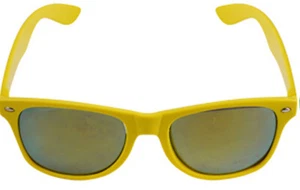 Mirror Lens Neon Sunglasses Shades Hawaiian BBQ Summer Beach 80s 90s Fancy Dress - Picture 1 of 5