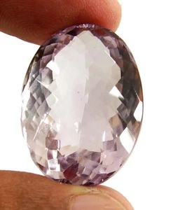 52.80 Ct Natural Pink Amethyst Loose Gemstone Oval Checker Cut Stone - 1747 - Picture 1 of 2
