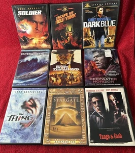 Kurt Russell 9 DVD Lot Soldier Dark Blue Tomahawk Tango Cash Thing New York - Picture 1 of 5