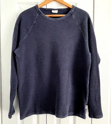 The North Face Mens Thick Waffle Knit Shirt DK Blue Long Sleeve Size XL - Image 1 of 4