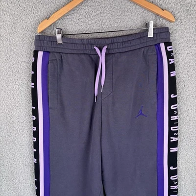 Calça de Moletom Nike Air Jordan Masculina L Roxa Cinza Jogger Logotipo Gravado de Lã BQ5664 - Imagem 1 de 4