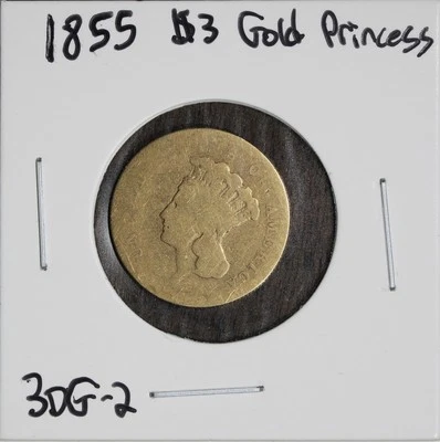 1855 Three Dollar Gold Indian Princess $3 Lowball - Image 1 of 4