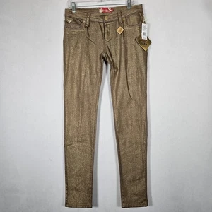Apple Bottom Jeans Womens 9/10 Metallic Gold Accents Special Edition Holiday NWT - Picture 1 of 16