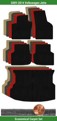 Juego de alfombrillas Velourtex personalizadas para Volkswagen Jetta 2009-2014 (5 piezas) #10DP Foto 1 de 4