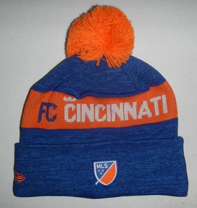 FC Cincinnati MLS Soccer Football Club Winter Pom Pom Beanie Hat Cap by New Era - Picture 1 of 3