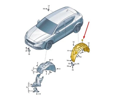 SEAT LEON KL1 MK4 Radhausverkleidung hinten links 5FE810971A NEU ORIGINAL - Image 1 of 2