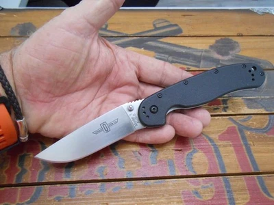 Ontario Knife Company Model 1 Pocket Knife Liner Lock Plain Edge Blade AUS-8 - Image 1 of 4