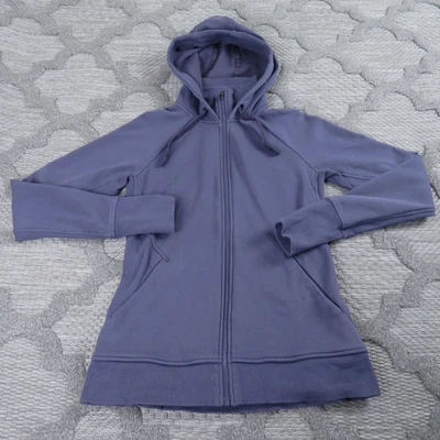 Athleta Triumph Hoodie Womens Small Purple Full Zip Thumbholes - Image 1 of 4