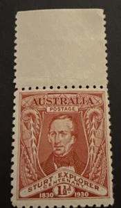 1930 Pre-Decimal Centenary Charles Sturt 1 1/2d Red MLH No WTMK - Picture 1 of 2