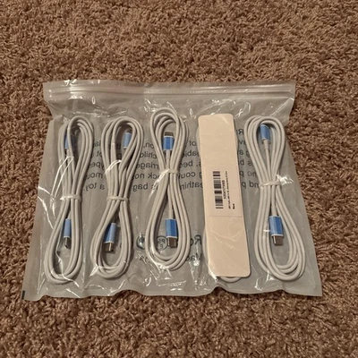 5 Pack USB-C Fast Charger Cable USB White  Cord NEW - Image 1 of 2