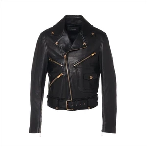 VERSACE Medusa 21 years Leather Leather jacket M Men's Black 1A00713 - Picture 1 of 7