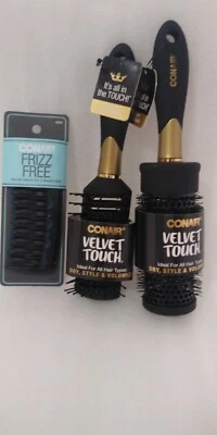 Lot Of 3 Conair Velvet Touch Vent Brush DRY, STYLE (VOLUMIZE) Brand New. - Image 1 of 4