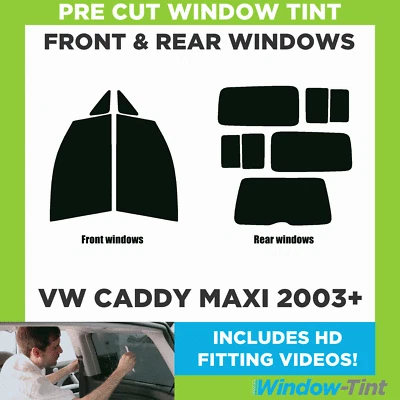 For VW Caddy Maxi 2003+ Full Pre Cut Window Tint Kit Front & Rear Tinting Film - Image 1 of 4