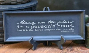 Primitive Decor Decorative Tray with Scripture - The Lord's Purpose - 13x5 inch - Picture 1 of 1