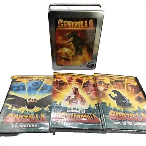 Godzilla 3 DVD Classic Collection Tin Box All Three DVD SEALED! - Picture 1 of 13