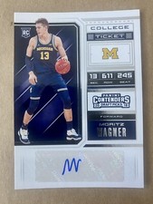 2018-19 Panini Contenders Draft Picks #87 Moritz Wagner Auto RC Michigan