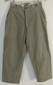 WW2 40s vintage M43 field cotton trousers OD 40s WWII US military pants 29x24.5 - Picture 1 of 14