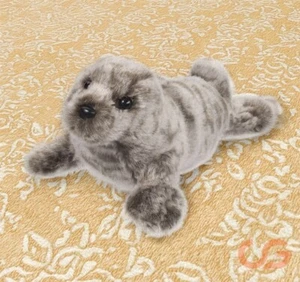 10" Gray Seal Plush – Miki Stuffed Animal Pup w/ Silky Fur – Ocean-Themed Gift - Picture 1 of 1