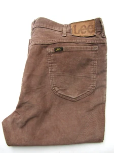 Vintage Lee men's corduroy jeans USA made straight leg W38 L32 mid brown LEVG381 - Picture 1 of 14