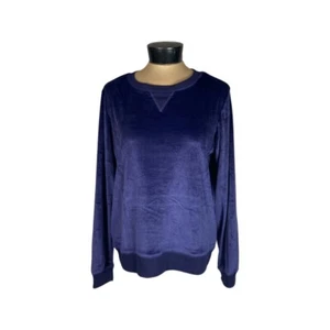 Honeydew Womens Velour Pullover Long Sleeve Pajama Lounge Top Size M Blue - Picture 1 of 13