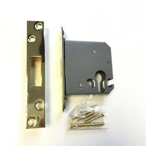 Eclipse Polished Brassed Euro Profile Mortice Deadlock - 76mm Case - Picture 1 of 1