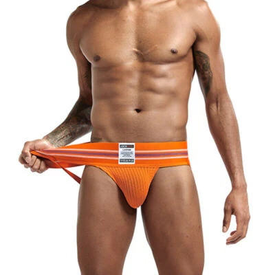 JOCKMAIL Mens Sexy Jockstrap Underpants Enhancing Pouch Low Rise Thong Underwear - Image 1 of 4
