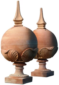 Le sfere con puntale H.84cm terracotta - Terracotta sphere pointed H.84cms 4648 - Imagen 1 de 1