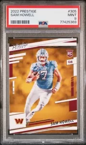 SAM HOWELL ROOKIE PSA 9 MINT 2022 Prestige #305 Washington Commanders New QB - Picture 1 of 2