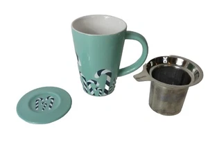 Davids Tea The Mug Perfect Mint Green Candy Canes Colour Changing W/Lid Infuser - Bild 1 von 11