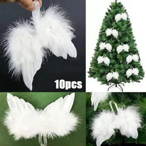 10 X Engelsflügel Federn Flügel Engel Anhänger Weihnachten Taufe Hochzeits Deko - Bild 1 von 15