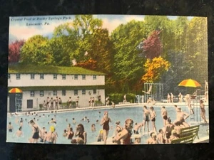 Rocky Springs Park Vintage Postkarte Lancaster PA Crystal Pool - Bild 1 von 2