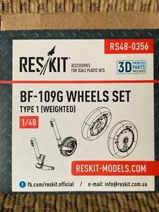 1/48 Reskit MESSERSCHMITT Bf 109G WHEELS SET (Type 1) Resin Detail for ALL kits! - Picture 1 of 2