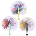 Round Paper Folding Hand Fans - Set of 3 for Parties and Events