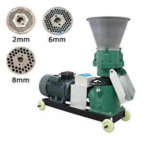3 Rollers Animal Feed Pellet Mill Machine with 2mm+6mm+8mm Plates 220V 200kg/h - Picture 1 of 24
