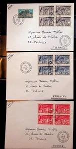 French Southern & Antarctic Territory Sc 8-10 - 1971 COVERS TO FRANCE W/BL OF 4 - Picture 1 of 1