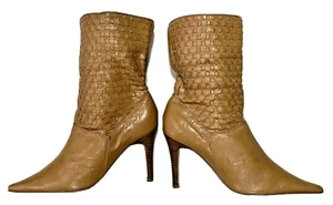 Women's Brown Leather Boots | High Heels | UK 4 | EU 37 | Barratts - Picture 1 of 22