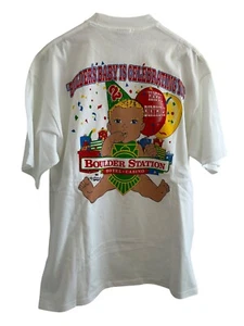 Stazione Boulder Vintage Compleanno Festa 2 Anni Jerzees Tag L Deadstock anni 90 - Foto 1 di 8