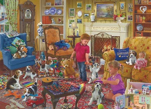 Puppy Playtime Dog Puzzle For Adults And Kids | 1000 Piece Jigsaw Puzzle - Picture 1 of 7