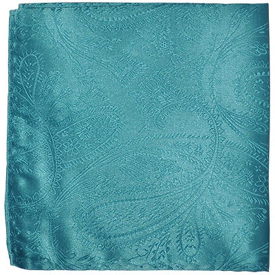 Nuevo Hombre Poliéster Paisley Turquesa Hankie Bolsillo Cuadrado Formal Boda Fiesta Foto 1 de 2