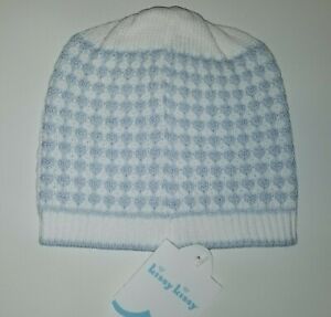 New Kissy Kissy Blue White Knit Cotton Cap Hat (6-9 mo) NWT