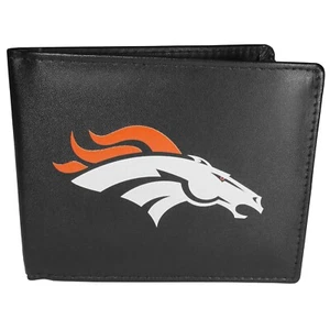 Denver Broncos Leather Bi-fold Wallet Large Logo Officially Licensed - Picture 1 of 2