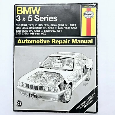 BMW Serie 3 y 5 1982-1992 Haynes Manual de reparación automotriz #18020 (2020) NOTA Foto 1 de 4